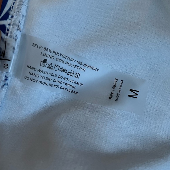 Nicole Miller Blue and White Tropical Bikini Skirt - Picture 5 of 8